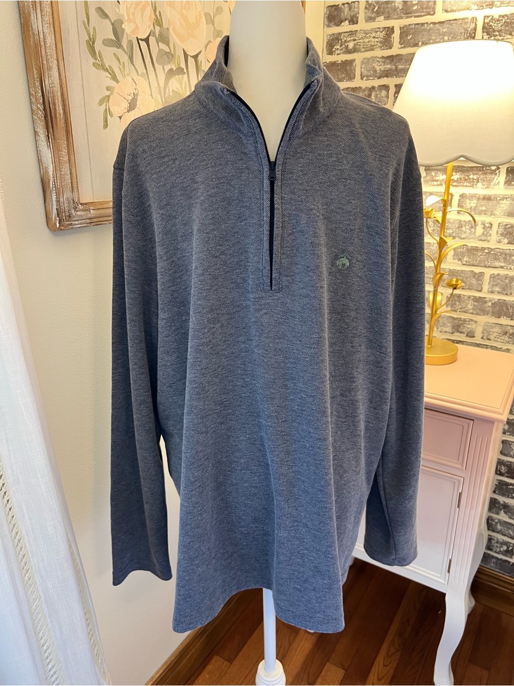 Brooks Brother Cotton Blend Pique Quarter-Zip